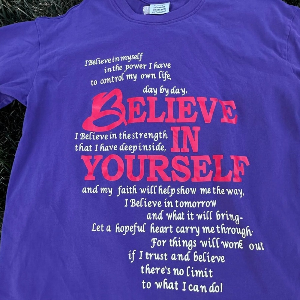 Vetements Purple Kids T-Shirt with Motivational Print